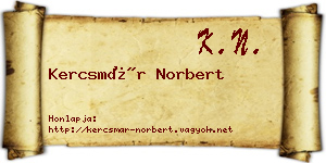 Kercsmár Norbert névjegykártya