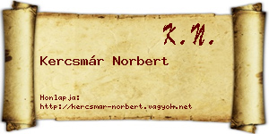 Kercsmár Norbert névjegykártya