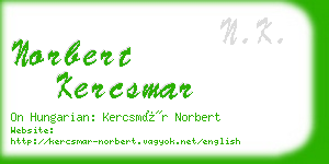 norbert kercsmar business card